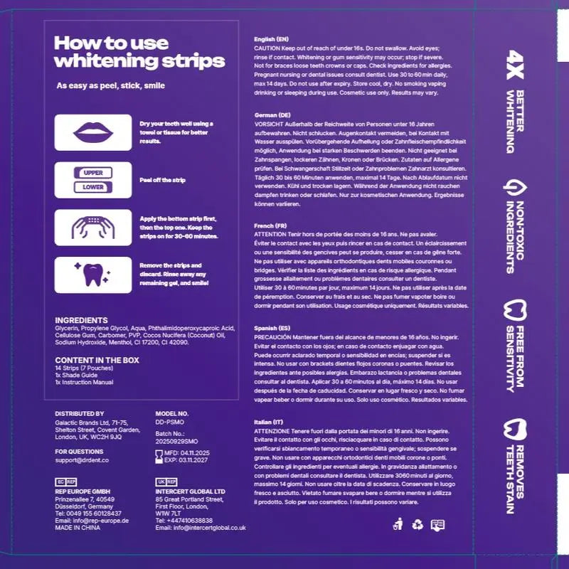 Purple™ Teeth Whitening Strips (42 strips)