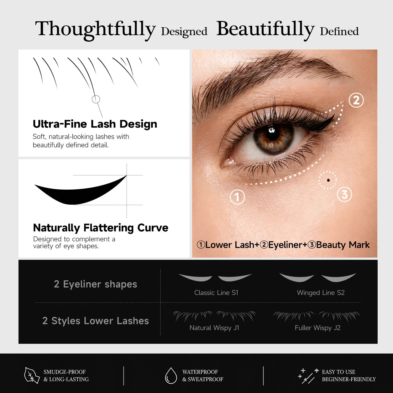 VEILNA™ BLACK BOX - Magnetic Eyelash & Eyeliner Stamp Kit