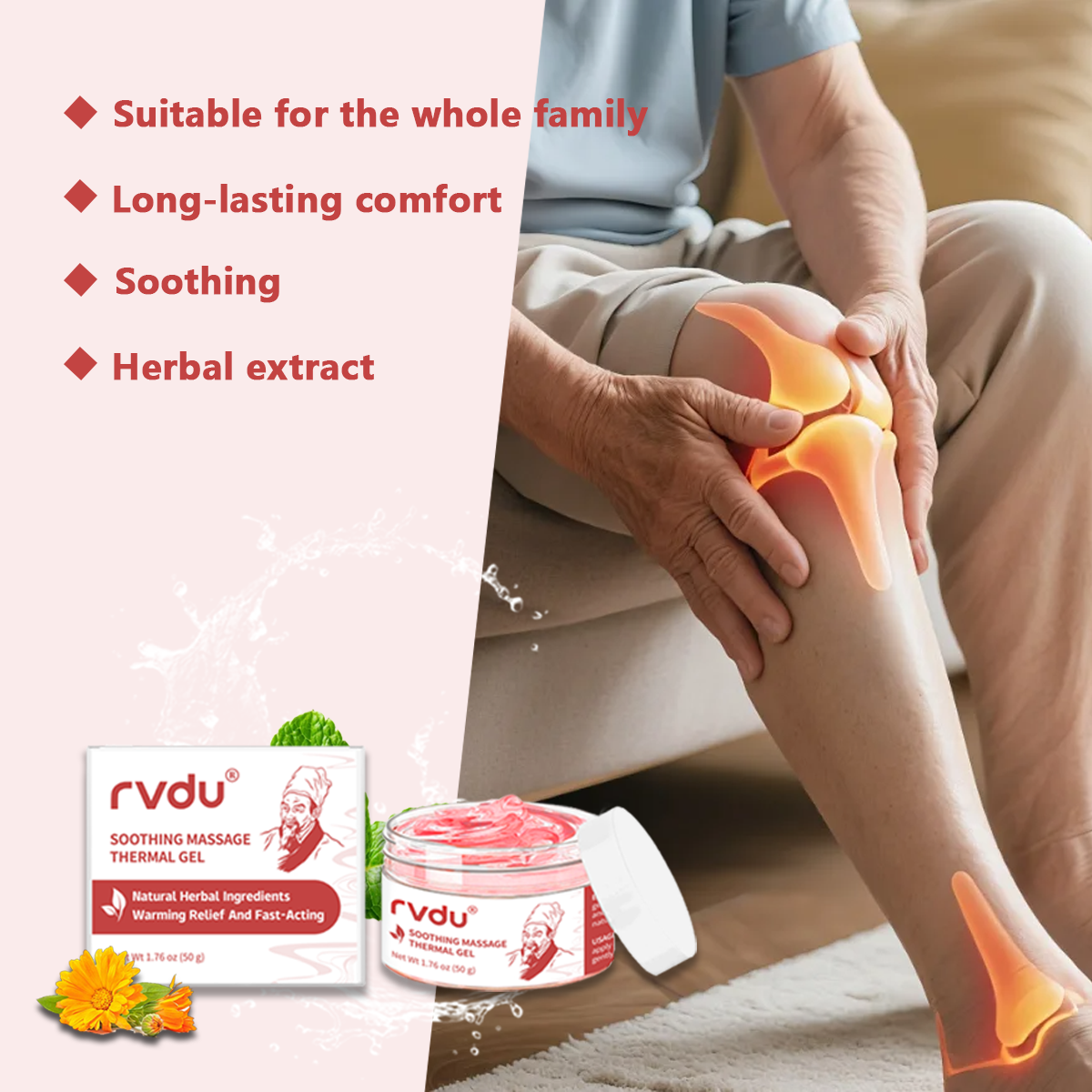 RVDU Joint Pain Relief Gel | For Neck, Back, knee, Joints (Pack of 2)