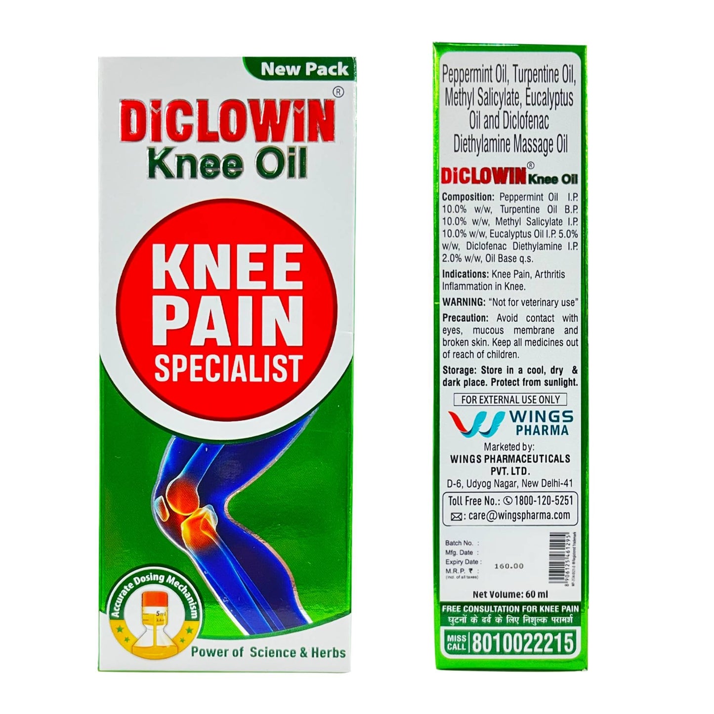 DiCLOWiN Joint Pain Oil - 60 ML (Pack of 2)