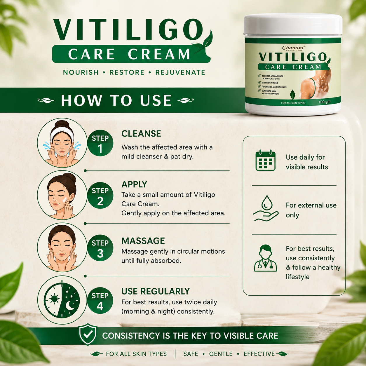 VITILIGO Care Cream (Buy 1 Get 1 FREE)