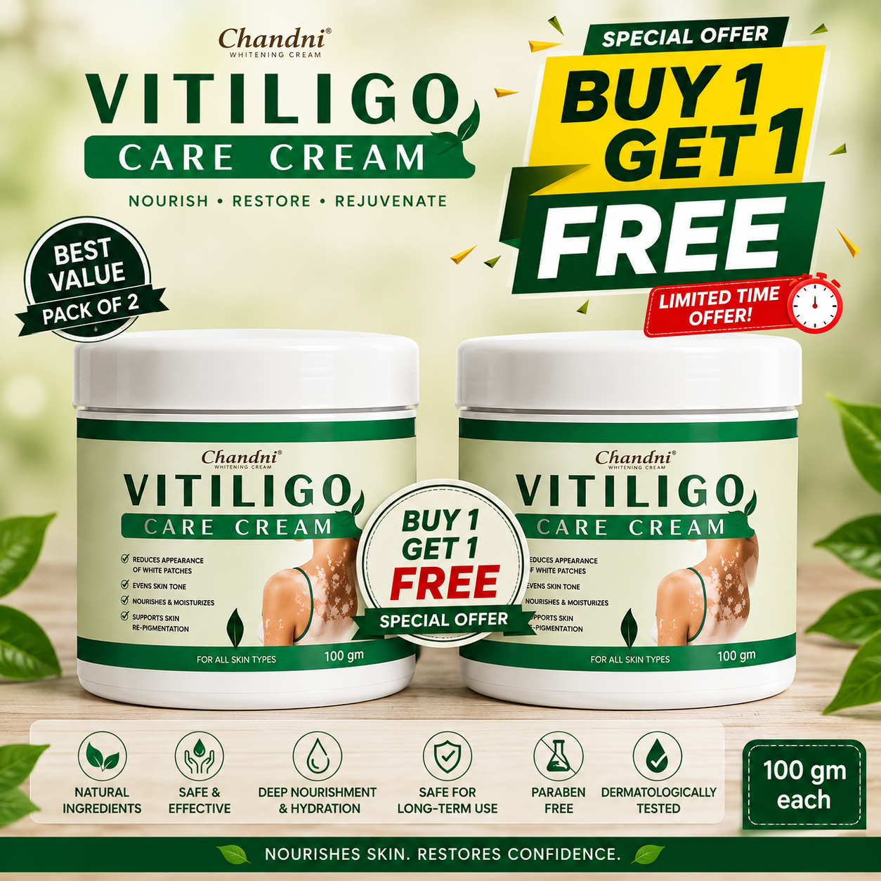 VITILIGO Care Cream (Buy 1 Get 1 FREE)