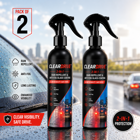 CLEARDRIVE™ 2-in-1 Rain Repellent & Anti Fog Glass Coating (Pack of 2)