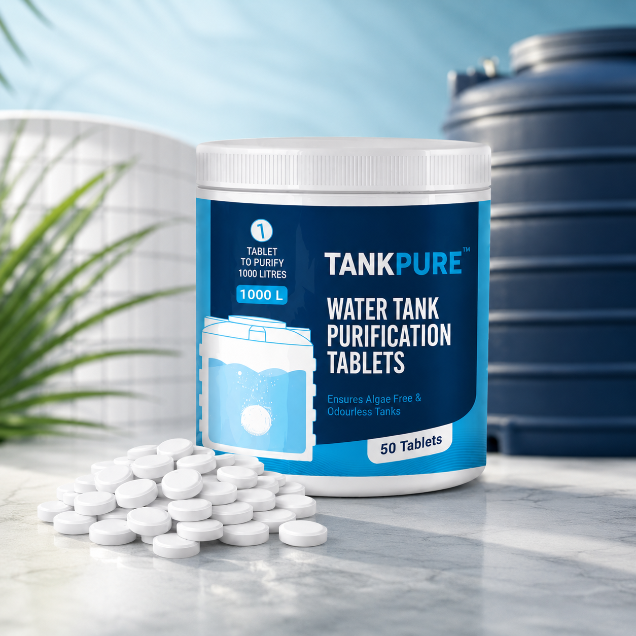 TANKPURE Water Tank Purification Tablets (50 Tablets)