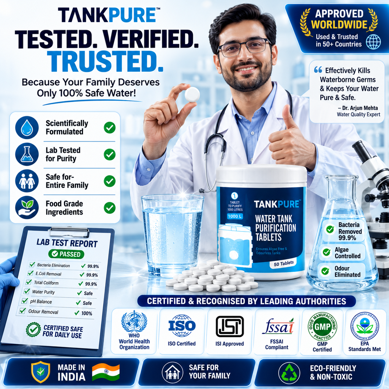TANKPURE Water Tank Purification Tablets (50 Tablets)