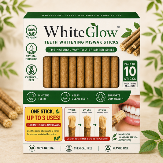 WhiteGlow™ Teeth Whitening Miswak Sticks (Pack of 10/20/30)