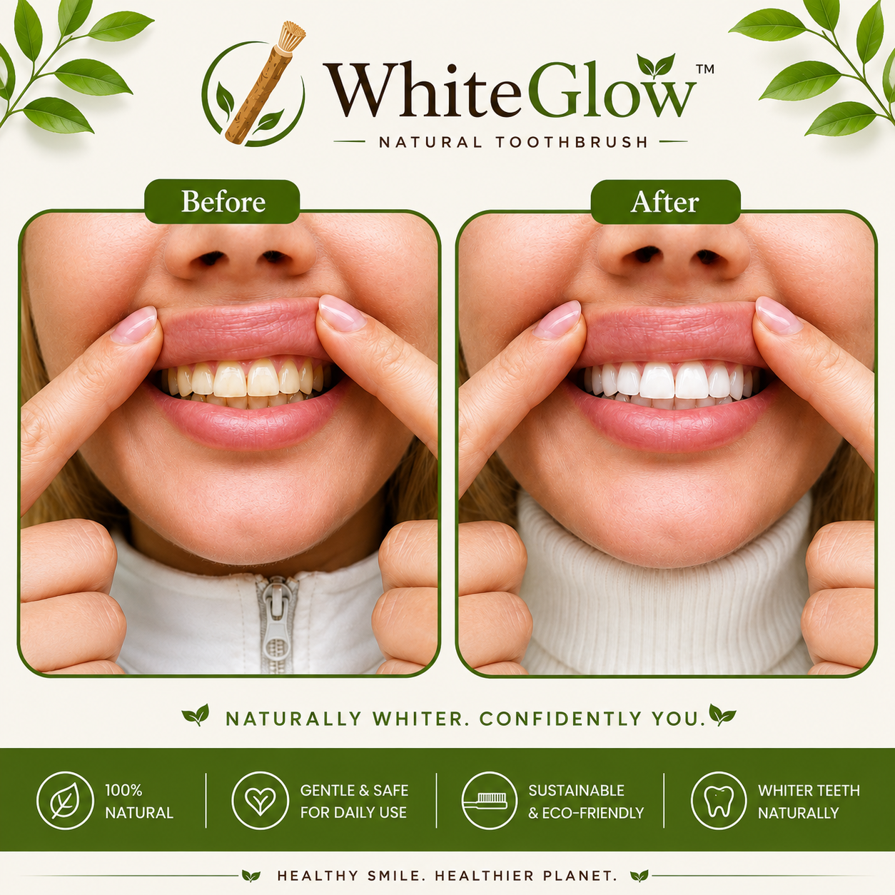 WhiteGlow™ Teeth Whitening Miswak Sticks (Pack of 10/20/30)