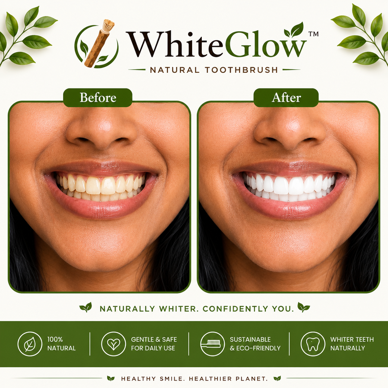 WhiteGlow™ Teeth Whitening Miswak Sticks (Pack of 10/20/30)