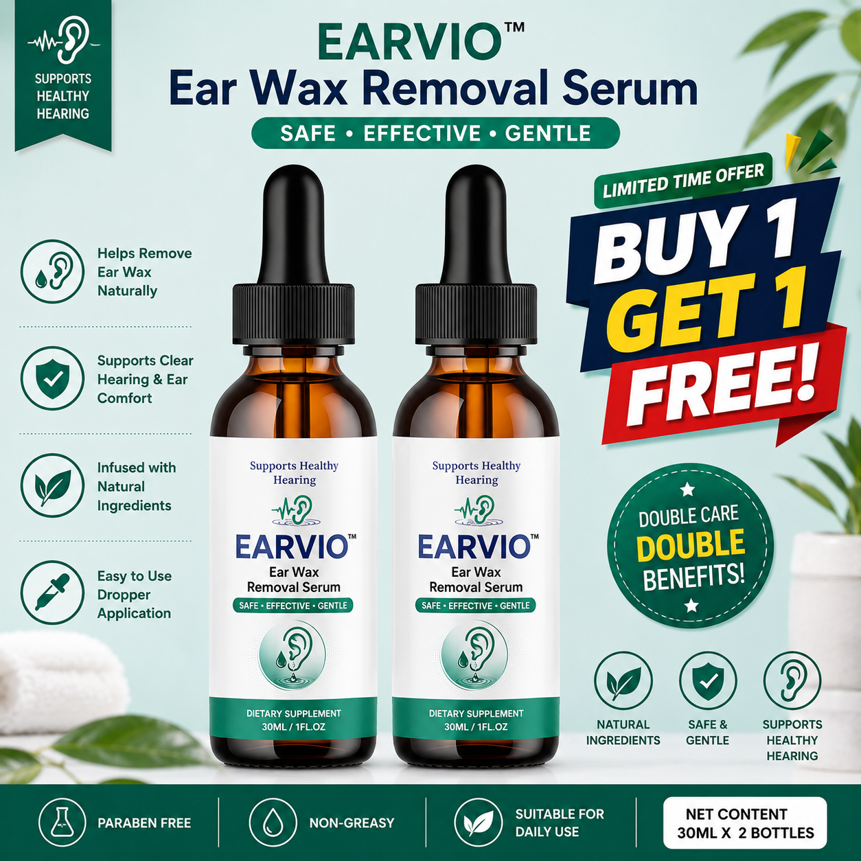 Ear Wax Removal Serum (Buy 1 Get 1 Free)