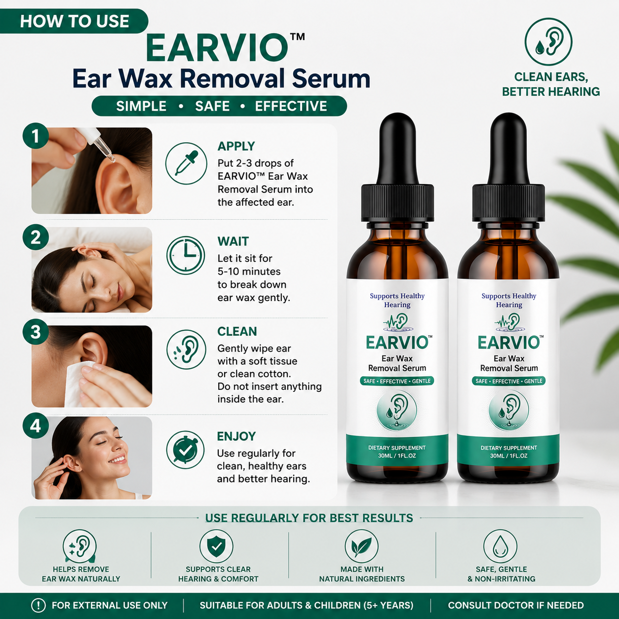 Ear Wax Removal Serum (Buy 1 Get 1 Free)