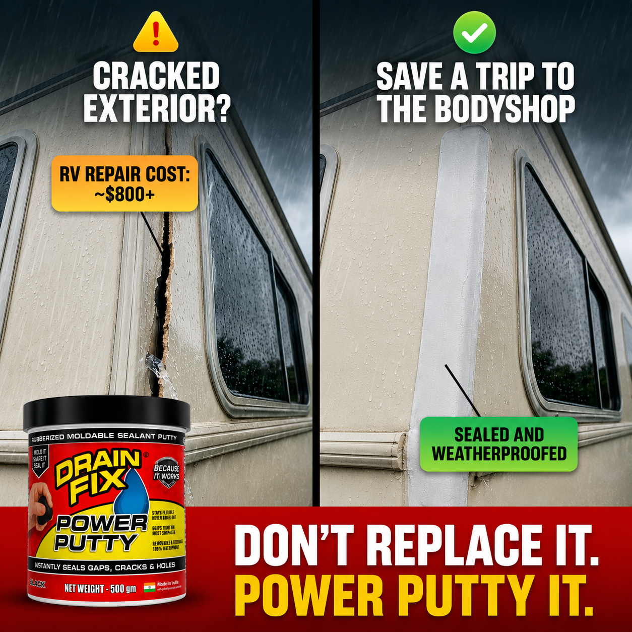 Drain Fix™ Power Putty – Instant Waterproof Sealant for Leaks, Cracks & Repairs