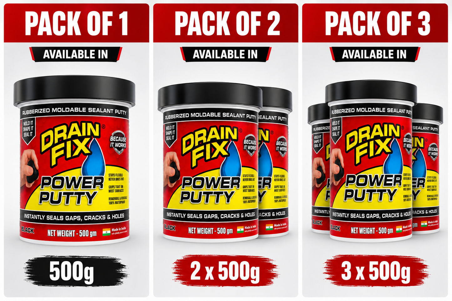 Drain Fix™ Power Putty – Instant Waterproof Sealant for Leaks, Cracks & Repairs
